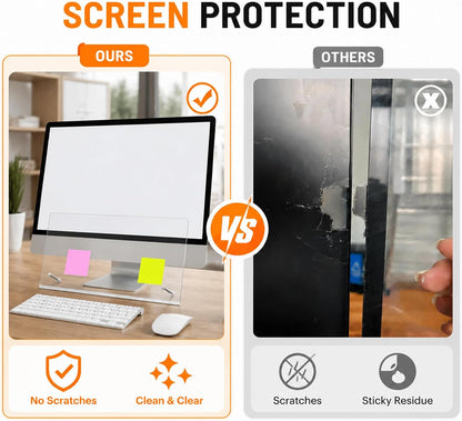 Monitor Memo Board 15"x7.9", Large Transparent Acrylic Sticky Note Holder