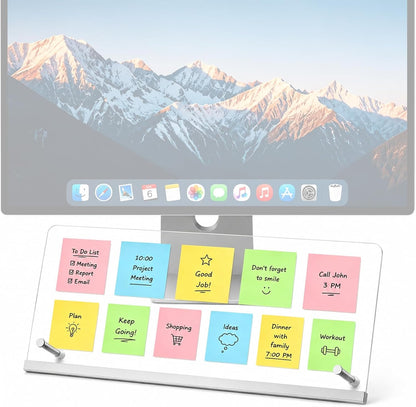 Monitor Memo Board 15"x7.9", Large Transparent Acrylic Sticky Note Holder