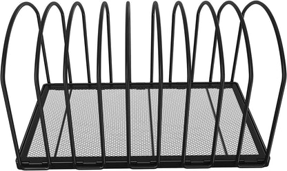 Desk File Sorter Organizer, 9 Section File Rack, Black