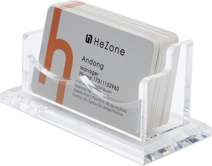 Business Card Holder for Desk 2 Tier 2 Slots, Clear Acrylic Business Card Display Stand for Women and Men, Organize 100 Cards-1 Pack (2 Slots-H)