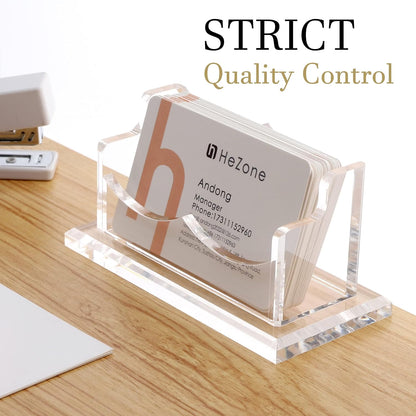Business Card Holder for Desk 2 Tier 2 Slots, Clear Acrylic Business Card Display Stand for Women and Men, Organize 100 Cards-1 Pack (2 Slots-H)