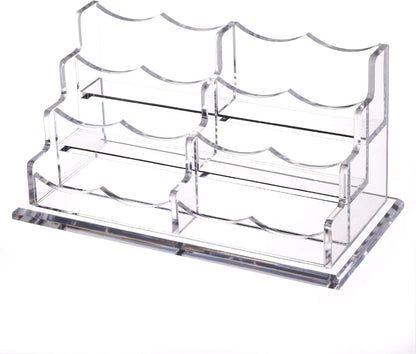 Business Card Holder for Desk 2 Tier 2 Slots, Clear Acrylic Business Card Display Stand for Women and Men, Organize 100 Cards-1 Pack (2 Slots-H)