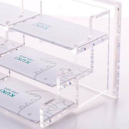 Business Card Holder for Desk 2 Tier 2 Slots, Clear Acrylic Business Card Display Stand for Women and Men, Organize 100 Cards-1 Pack (2 Slots-H)
