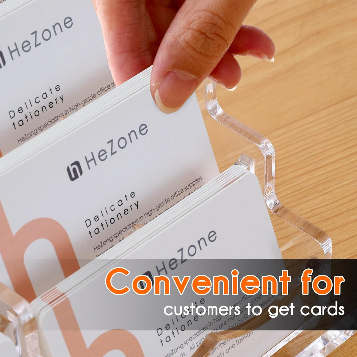 Business Card Holder for Desk 2 Tier 2 Slots, Clear Acrylic Business Card Display Stand for Women and Men, Organize 100 Cards-1 Pack (2 Slots-H)