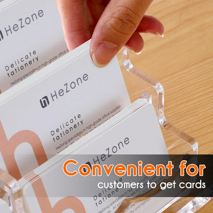 Business Card Holder for Desk 2 Tier 2 Slots, Clear Acrylic Business Card Display Stand for Women and Men, Organize 100 Cards-1 Pack (2 Slots-H)