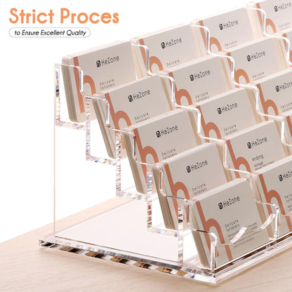 Business Card Holder for Desk 2 Tier 2 Slots, Clear Acrylic Business Card Display Stand for Women and Men, Organize 100 Cards-1 Pack (2 Slots-H)
