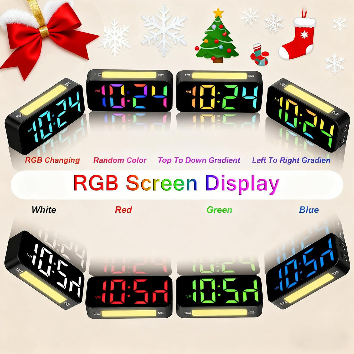 Loud Alarm Clocks for Bedrooms Heavy Sleepers, Digital Bedside Clock