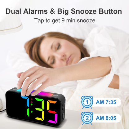 Loud Alarm Clocks for Bedrooms Heavy Sleepers, Digital Bedside Clock