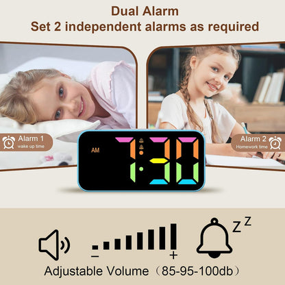 Loud Alarm Clocks for Bedrooms Heavy Sleepers, Digital Bedside Clock