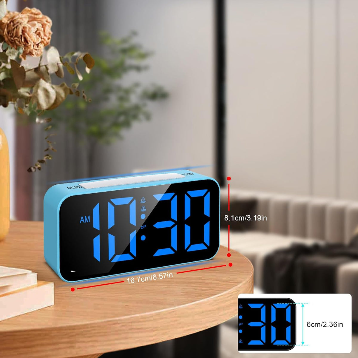 Loud Alarm Clocks for Bedrooms Heavy Sleepers, Digital Bedside Clock