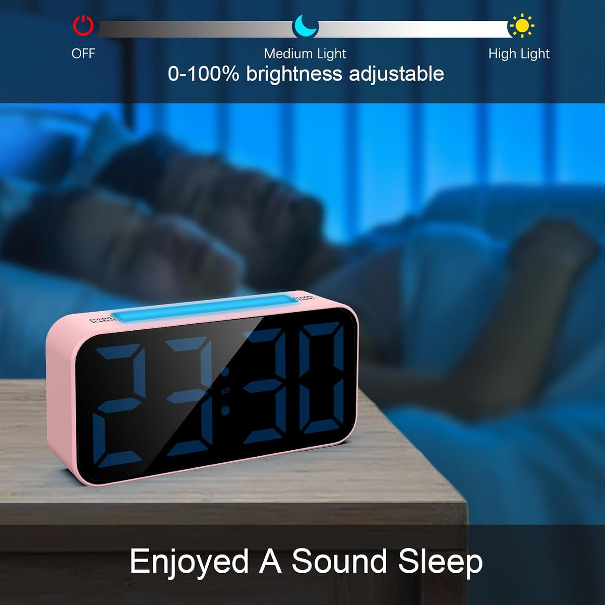 Loud Alarm Clocks for Bedrooms Heavy Sleepers, Digital Bedside Clock