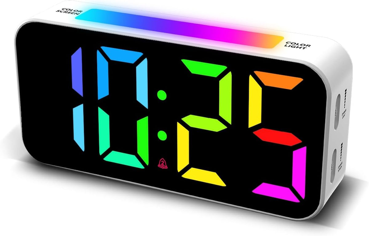 Loud Alarm Clocks for Bedrooms Heavy Sleepers, Digital Bedside Clock