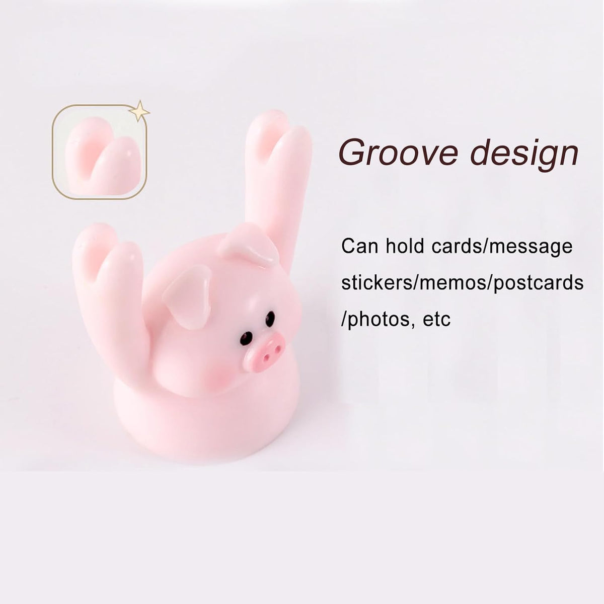 7Pcs Cute Raising Hand Animal Photo Holder Resin Memo Folder