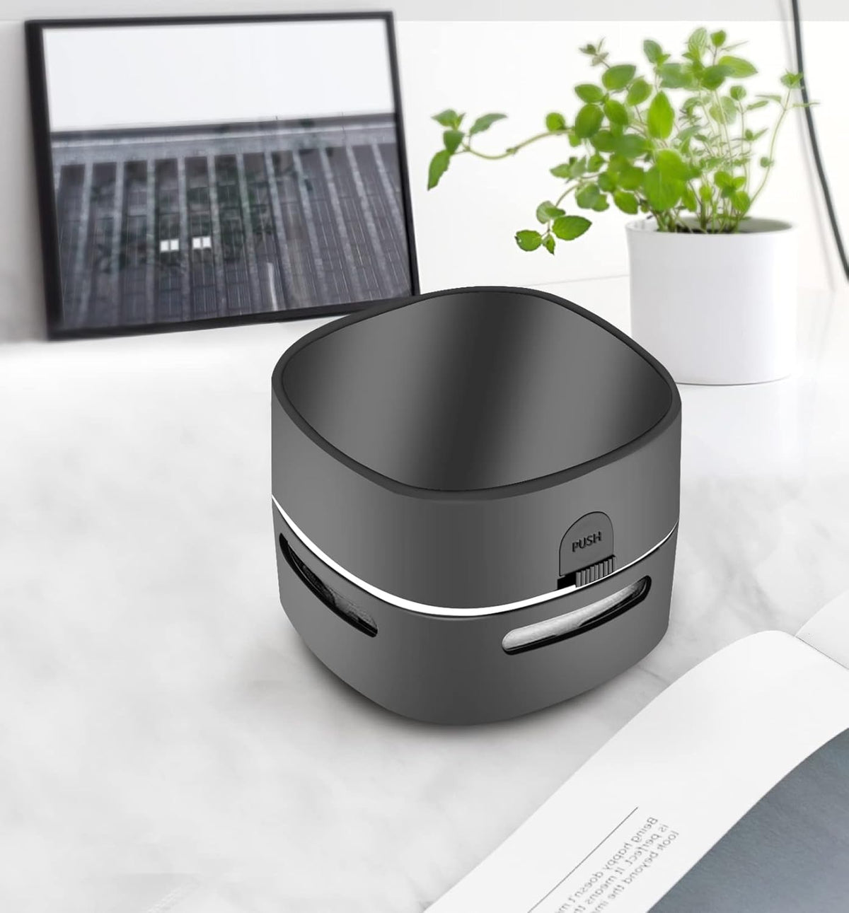 Mini Desktop Vacuum Cleaner for Table Dust (Black AA Battery)