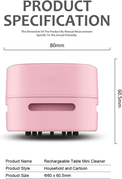 Mini Desktop Vacuum Cleaner for Table Dust (Black AA Battery)