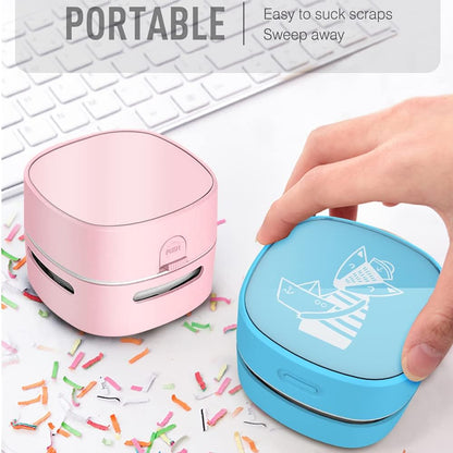 Mini Desktop Vacuum Cleaner for Table Dust (Black AA Battery)