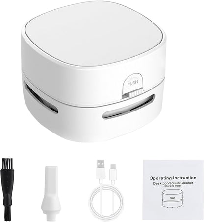 Mini Desktop Vacuum Cleaner for Table Dust (Black AA Battery)