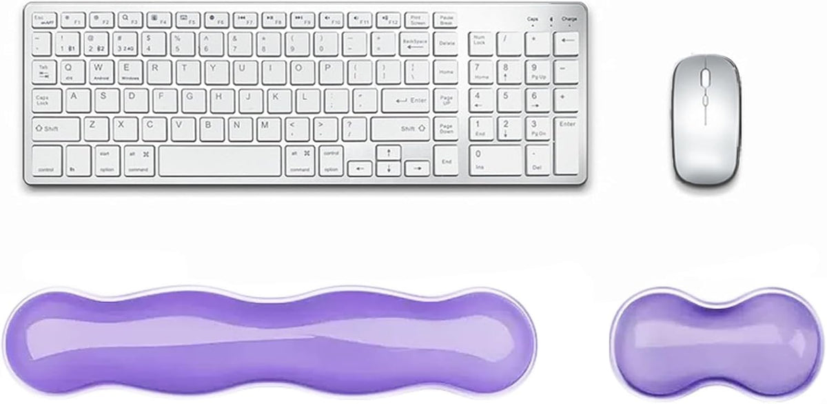 Update Gel Keyboard Wrist Rest & Mouse Wrist Rest Set – Silicone Wrist Support Pad for Pain Relief, Effortless Typing, Gaming, Computer, Laptop, Office – Anti-Slip Base, Easy to Clean