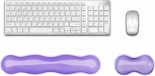 Update Gel Keyboard Wrist Rest & Mouse Wrist Rest Set – Silicone Wrist Support Pad for Pain Relief, Effortless Typing, Gaming, Computer, Laptop, Office – Anti-Slip Base, Easy to Clean
