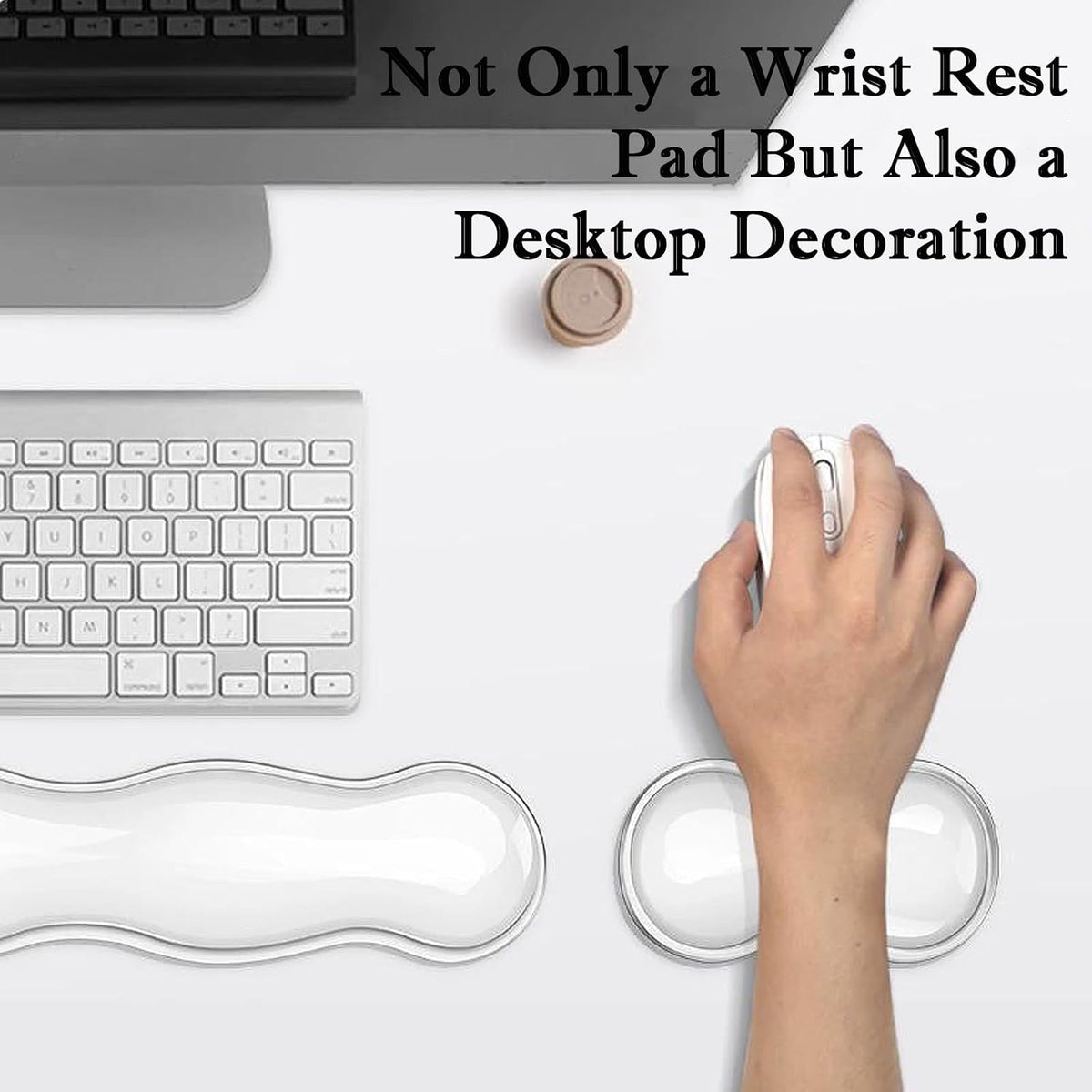 Update Gel Keyboard Wrist Rest & Mouse Wrist Rest Set – Silicone Wrist Support Pad for Pain Relief, Effortless Typing, Gaming, Computer, Laptop, Office – Anti-Slip Base, Easy to Clean