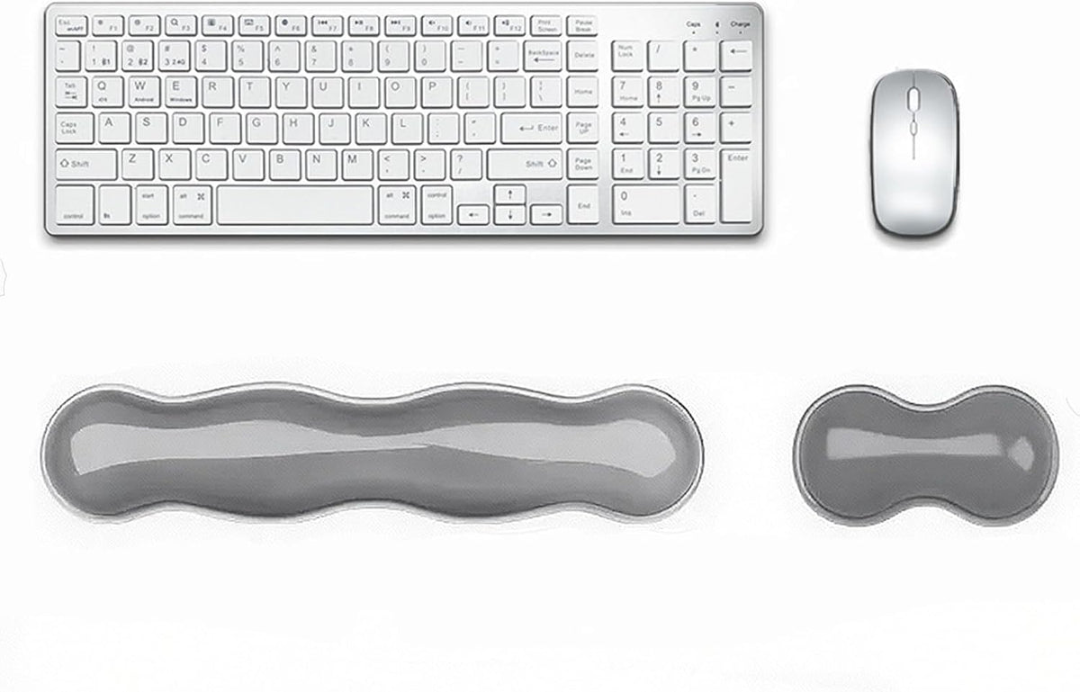 Update Gel Keyboard Wrist Rest & Mouse Wrist Rest Set – Silicone Wrist Support Pad for Pain Relief, Effortless Typing, Gaming, Computer, Laptop, Office – Anti-Slip Base, Easy to Clean