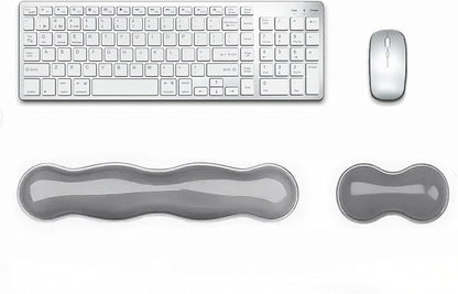 Update Gel Keyboard Wrist Rest & Mouse Wrist Rest Set – Silicone Wrist Support Pad for Pain Relief, Effortless Typing, Gaming, Computer, Laptop, Office – Anti-Slip Base, Easy to Clean