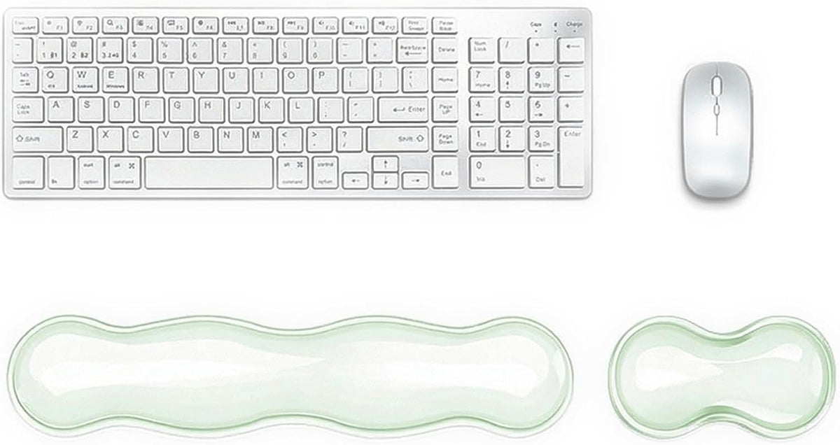 Update Gel Keyboard Wrist Rest & Mouse Wrist Rest Set – Silicone Wrist Support Pad for Pain Relief, Effortless Typing, Gaming, Computer, Laptop, Office – Anti-Slip Base, Easy to Clean