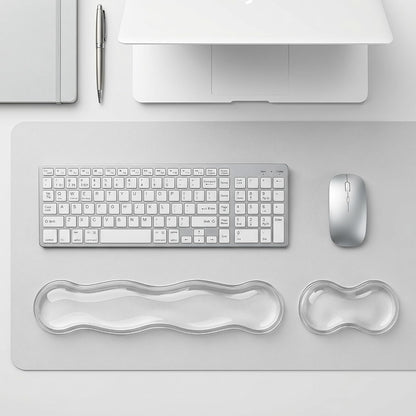 Update Gel Keyboard Wrist Rest & Mouse Wrist Rest Set – Silicone Wrist Support Pad for Pain Relief, Effortless Typing, Gaming, Computer, Laptop, Office – Anti-Slip Base, Easy to Clean