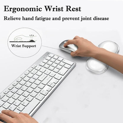 Update Gel Keyboard Wrist Rest & Mouse Wrist Rest Set – Silicone Wrist Support Pad for Pain Relief, Effortless Typing, Gaming, Computer, Laptop, Office – Anti-Slip Base, Easy to Clean