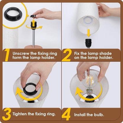 Bedside Table Lamp with USB Ports, Touch Dimmable Nightstand