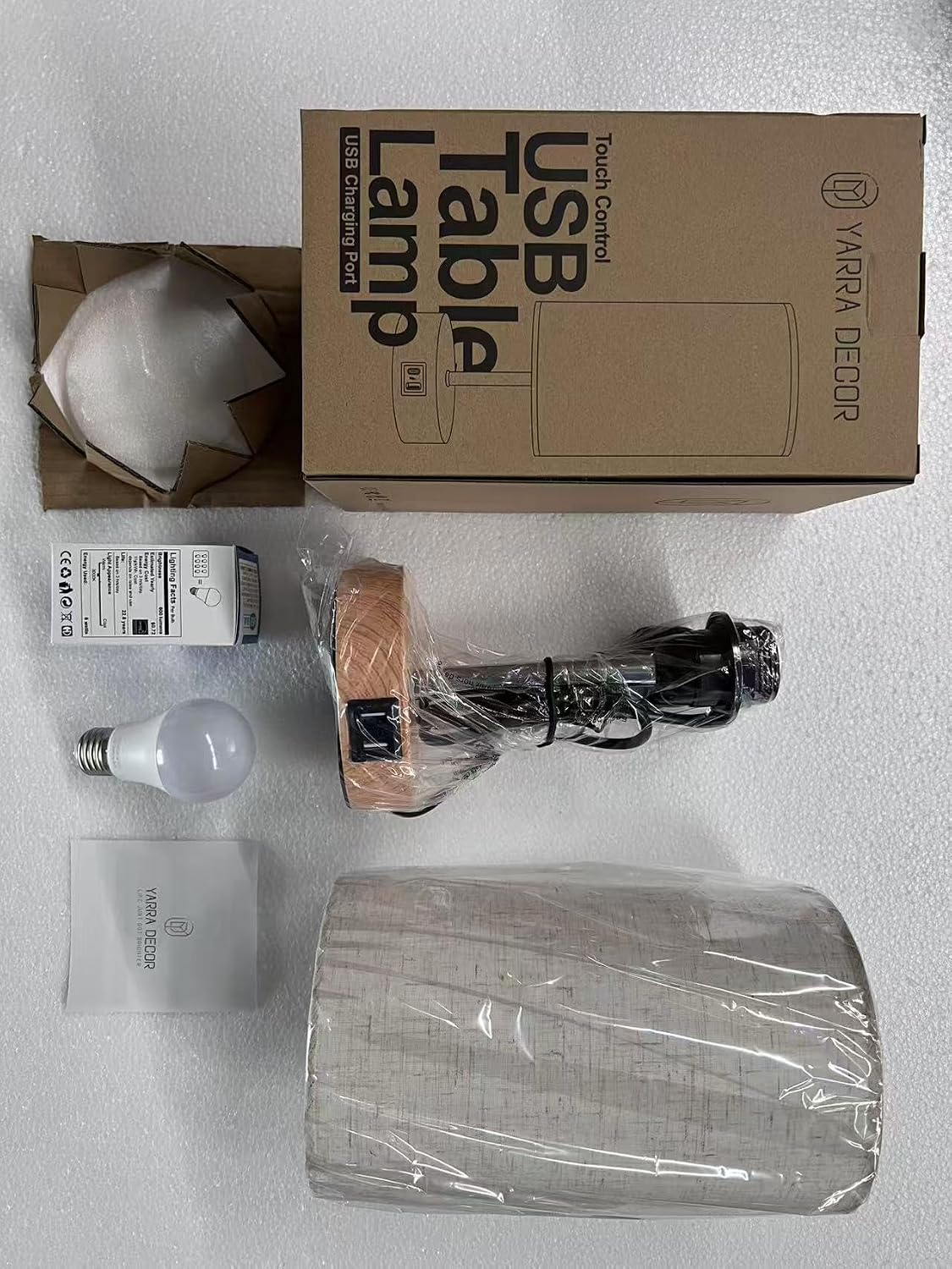 Bedside Table Lamp with USB Ports, Touch Dimmable Nightstand