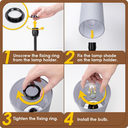 Bedside Table Lamp with USB Ports, Touch Dimmable Nightstand