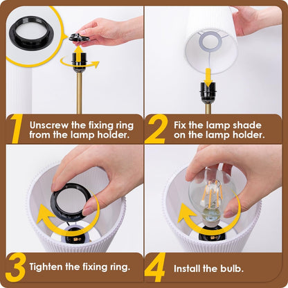 Bedside Table Lamp with USB Ports, Touch Dimmable Nightstand
