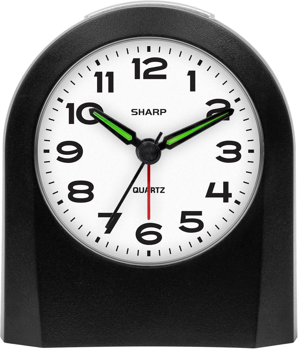 Battery-Powered Analog Alarm Clock, Silent Sweep, Snooze and Light