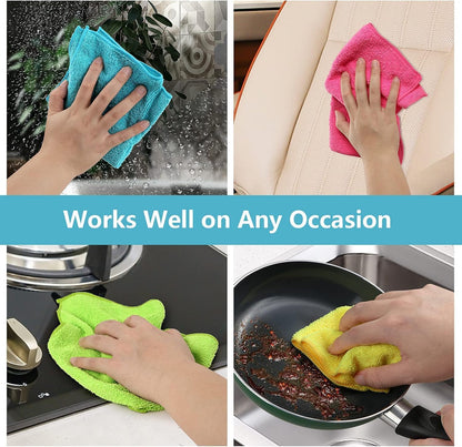 12PK Microfiber Cleaning Cloth, Cleaning Rag for Home, 11.5x11.5in