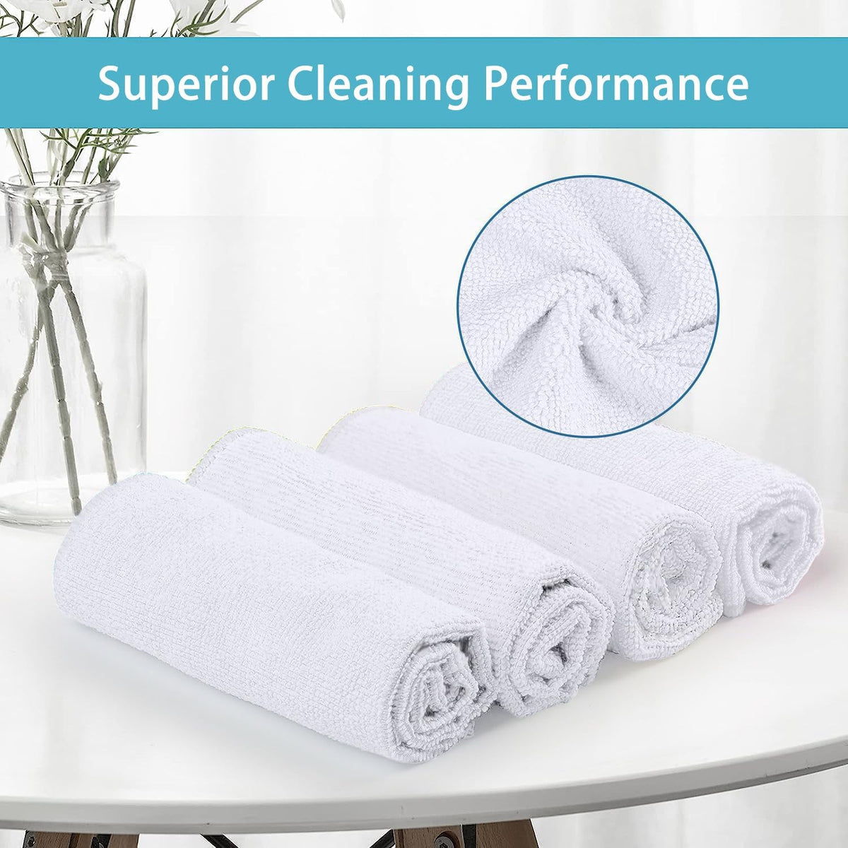 12PK Microfiber Cleaning Cloth, Cleaning Rag for Home, 11.5x11.5in