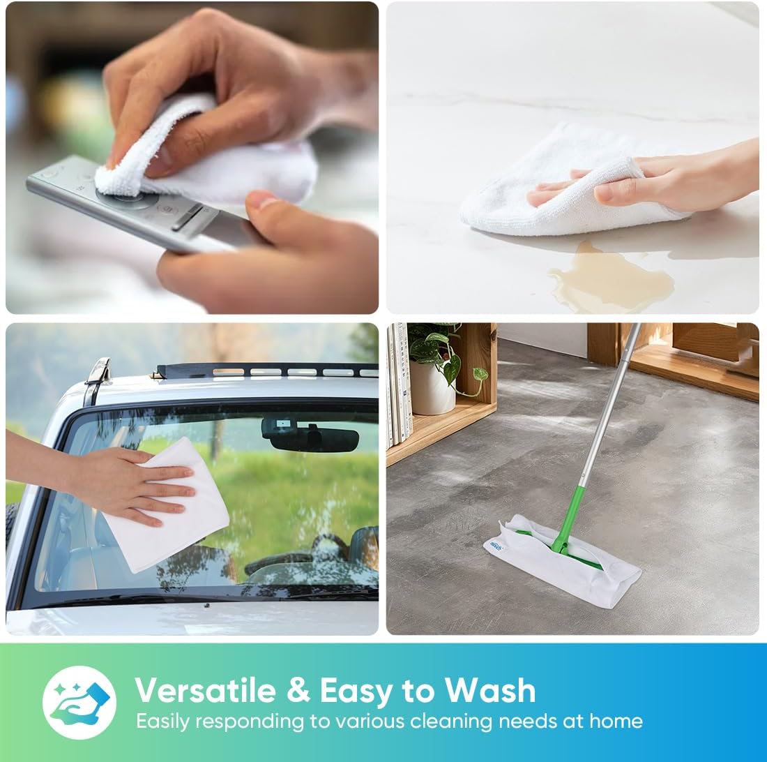 12PK Microfiber Cleaning Cloth, Cleaning Rag for Home, 11.5x11.5in