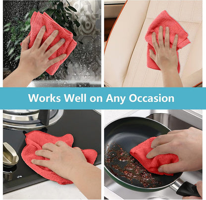 12PK Microfiber Cleaning Cloth, Cleaning Rag for Home, 11.5x11.5in