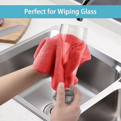 12PK Microfiber Cleaning Cloth, Cleaning Rag for Home, 11.5x11.5in