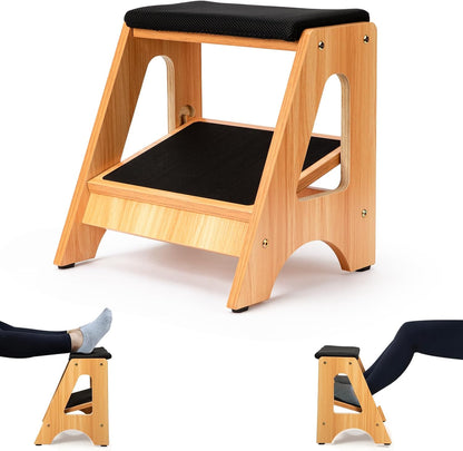 Under Desk Foot Stool, 4 Heights, Removable Cushion, 300 lb
