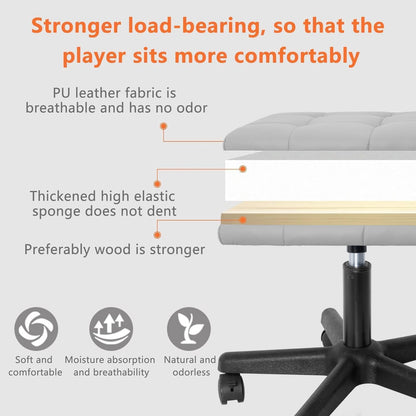 Footrest Under Desk Leg Rest Ottoman Adjustable Height Foot Stool (Black)