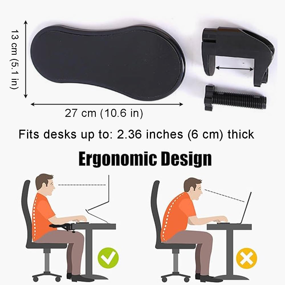 Arm Rest Support for Desk,180° Rotating Adjustable Computer Desk Armrest Extender,Desk Arm Wrist Rest Shelf Ergonomic Fatigue Relief Arm Rest