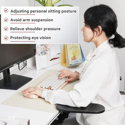 Arm Rest Support for Desk,180° Rotating Adjustable Computer Desk Armrest Extender,Desk Arm Wrist Rest Shelf Ergonomic Fatigue Relief Arm Rest