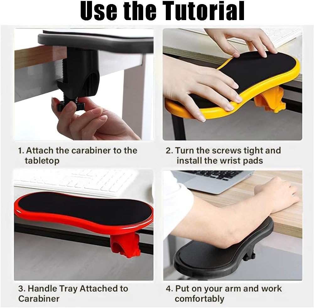 Arm Rest Support for Desk,180° Rotating Adjustable Computer Desk Armrest Extender,Desk Arm Wrist Rest Shelf Ergonomic Fatigue Relief Arm Rest