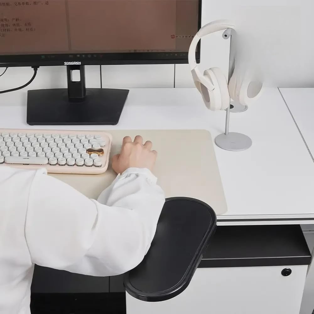 Arm Rest Support for Desk,180° Rotating Adjustable Computer Desk Armrest Extender,Desk Arm Wrist Rest Shelf Ergonomic Fatigue Relief Arm Rest