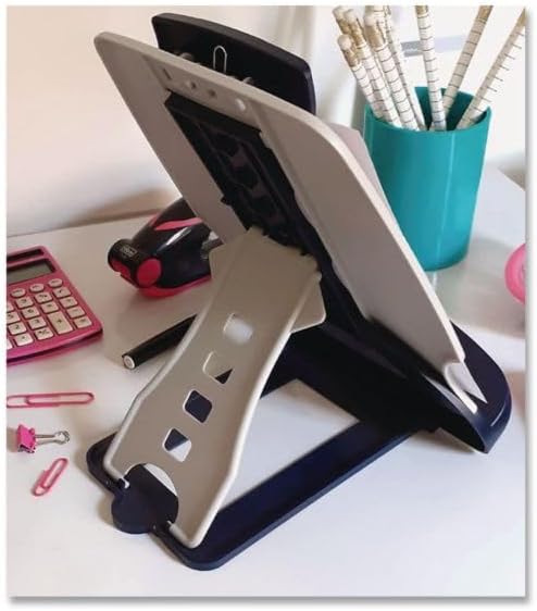 Insight Adjustable Book Copyholder, 50 Sheet Capacity, Metal, Midnight Blue/gray
