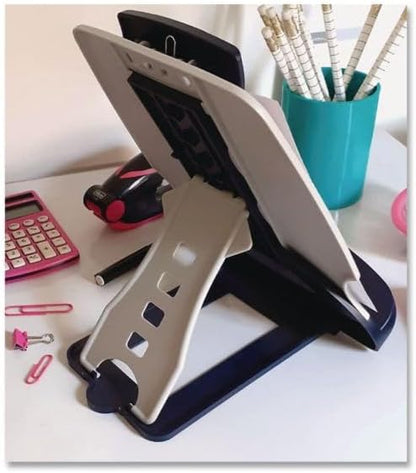 Insight Adjustable Book Copyholder, 50 Sheet Capacity, Metal, Midnight Blue/gray