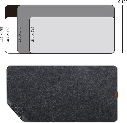 Felt Desk Mat,Non-Slip Mouse Pad, 27.5"x11.8" Office Supplies Desk Protector, Desk Accessories for Home and Office (Black)