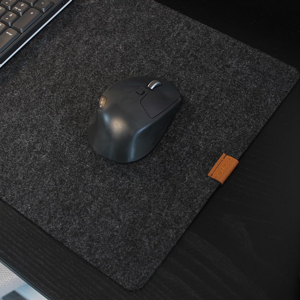 Felt Desk Mat,Non-Slip Mouse Pad, 27.5"x11.8" Office Supplies Desk Protector, Desk Accessories for Home and Office (Black)