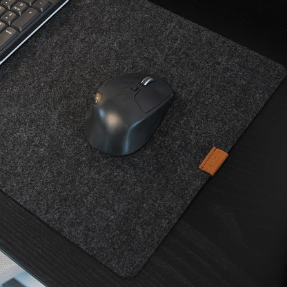 Felt Desk Mat,Non-Slip Mouse Pad, 27.5"x11.8" Office Supplies Desk Protector, Desk Accessories for Home and Office (Black)